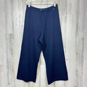 St. John Sport Vintage Navy Blue Knit Pants sz Medium Wool & Rayon Comfortable!